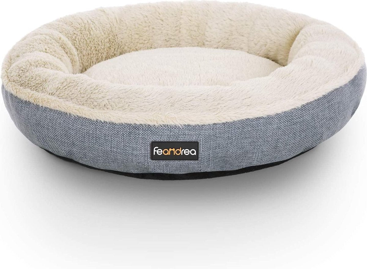 Stoffen hondenmand | Grijs & wit | Antislip | 75cm x 12cm | Hondenkussen | Hondenbed | Kattenmand