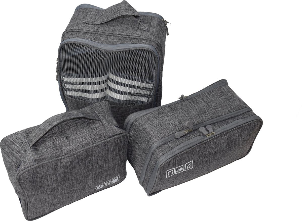 O'DADDY packing cubes - 3 delig bagage organizer - grijs