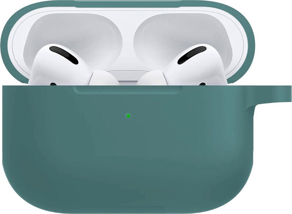 Hoes voor Apple AirPods Pro Hoesje Siliconen Case - Midnight Green