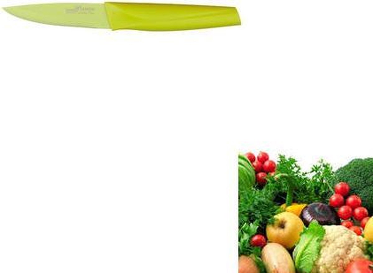 Homeij officemes - groentemes - keukenmes - fruitmes - schilmes - rvs - groen - koksmes