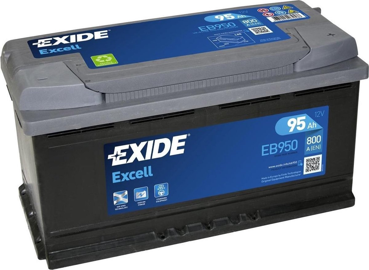 Accu EXIDE Excell 95 Ah 12V 353x175x190 mm
