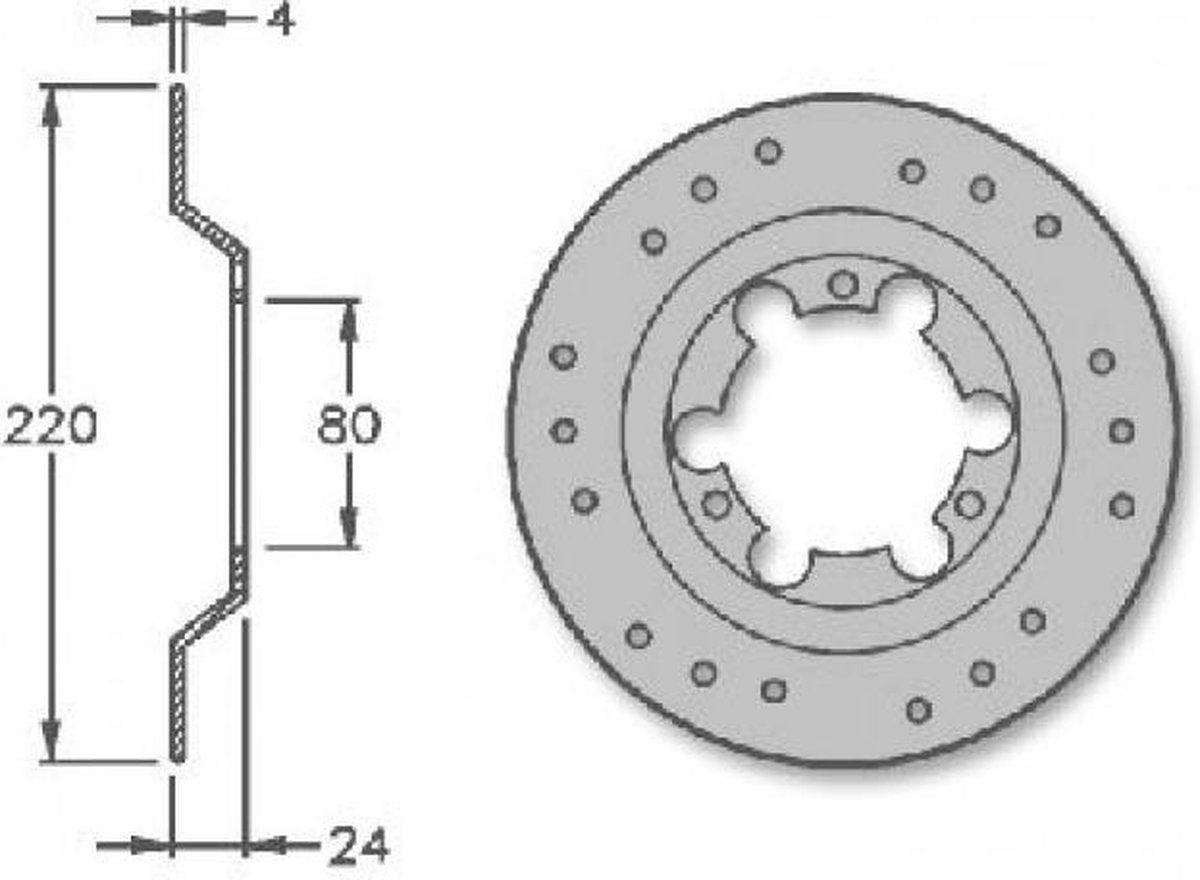 Remschijf IGM Aprilia RS tot bj. 1998 achterrem 220x80x4mm