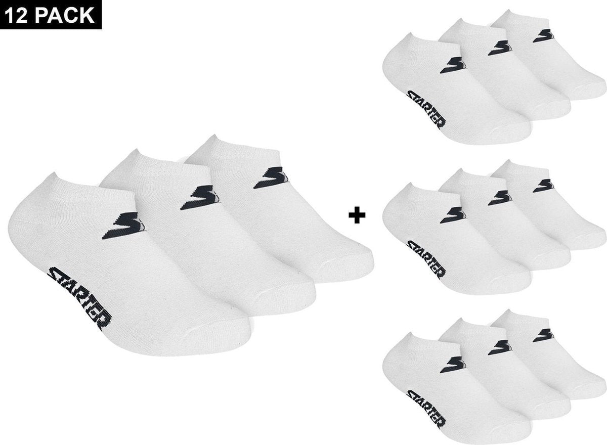 Starter - 12-Pack Sneaker Socks - Wit - Algemeen - maat  35 - 38