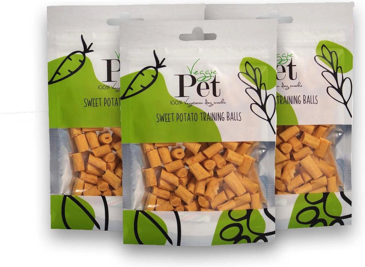 VeggiePet - Sweet Potato Training balls - Voordeelbundel van 3 zakjes - Hondensnack