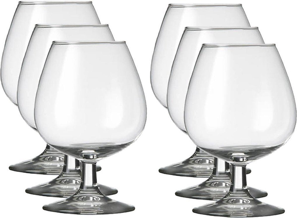 6x Cognacglazen transparant 370 ml Specials - Whisky - Cognac glazen