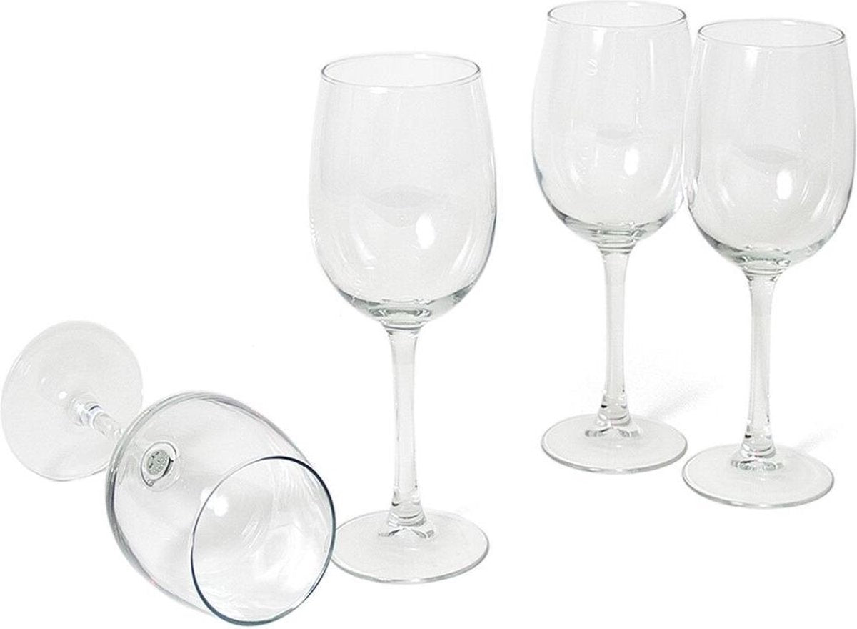 24x Stuks wijnglazen van glas 530 ml  - Glazen op voet voor rode wijn