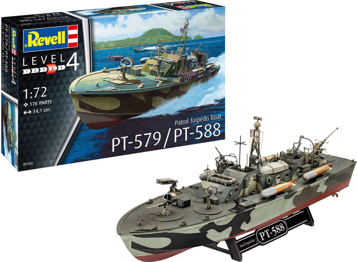 1:72 Revell 05165 Patrol Torpedo Boat PT-588/PT-57 Plastic kit
