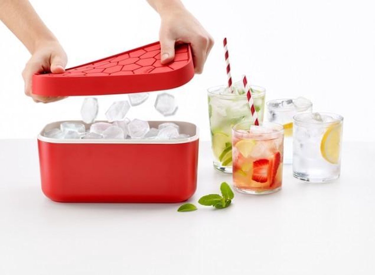Lekue Ice Box ijsblokjes maken en bewaren - Rood