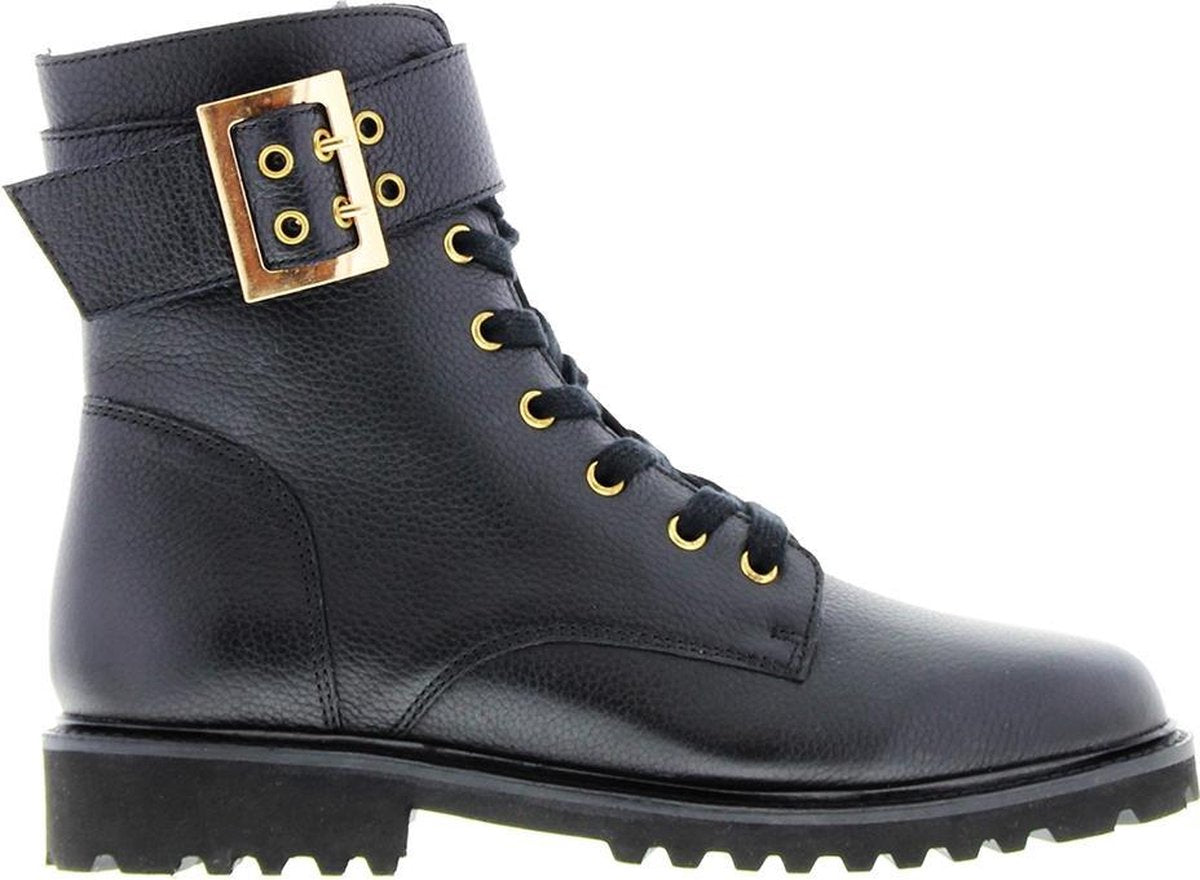 TANGO bee 524 laarzen dames zwart zwart a black-gold buckle leer 38