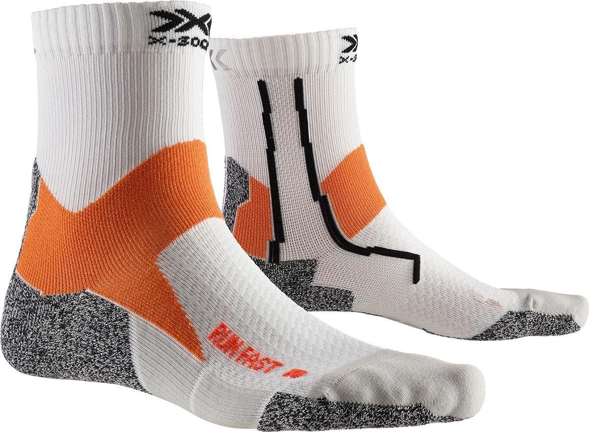 X-socks Hardloopsokken Run Fast Pa/pe/pp Wit/oranje Mt 35-38