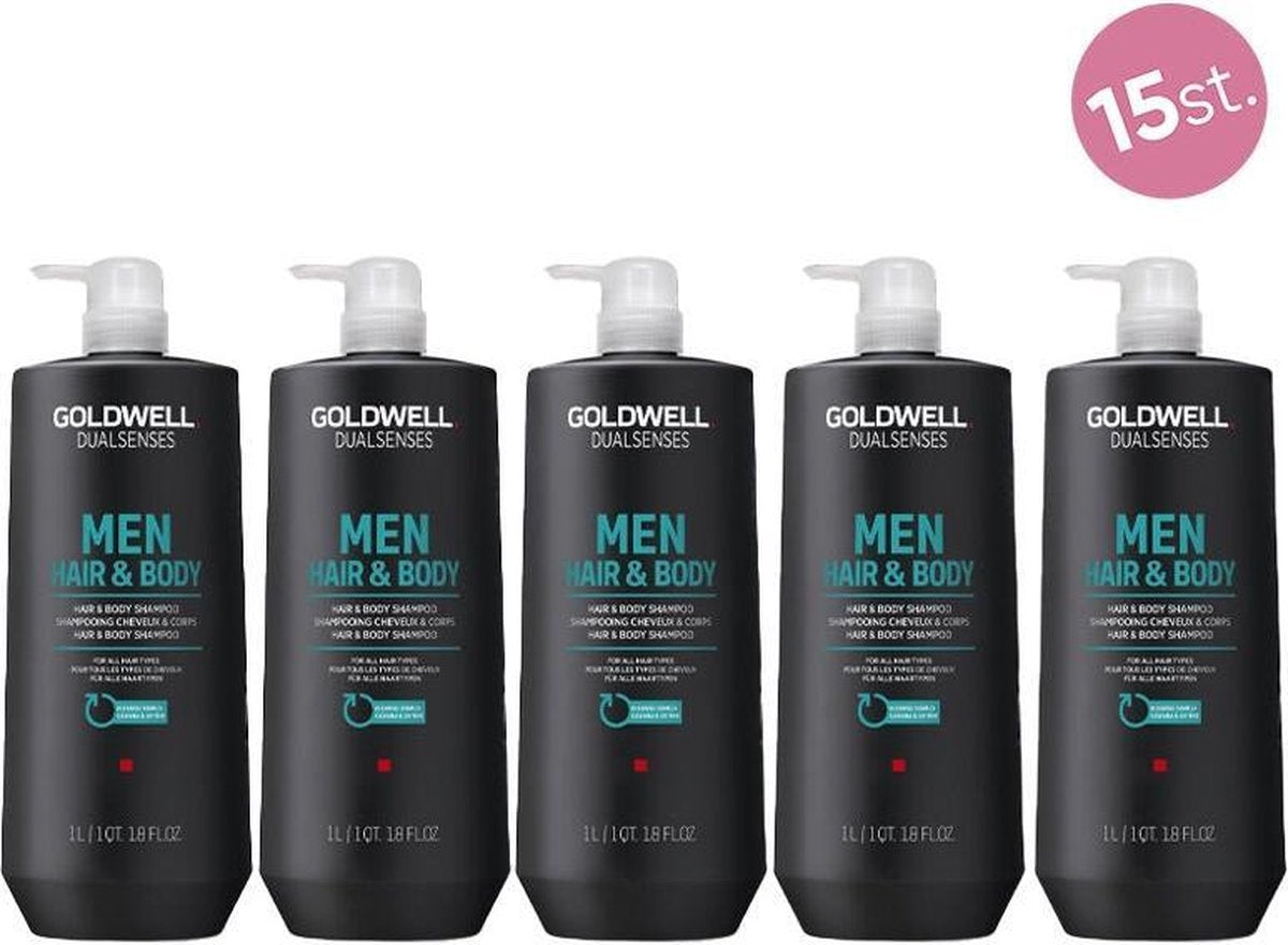 15x Goldwell Dualsenses for Men Hair & Body Shampoo 1000ml