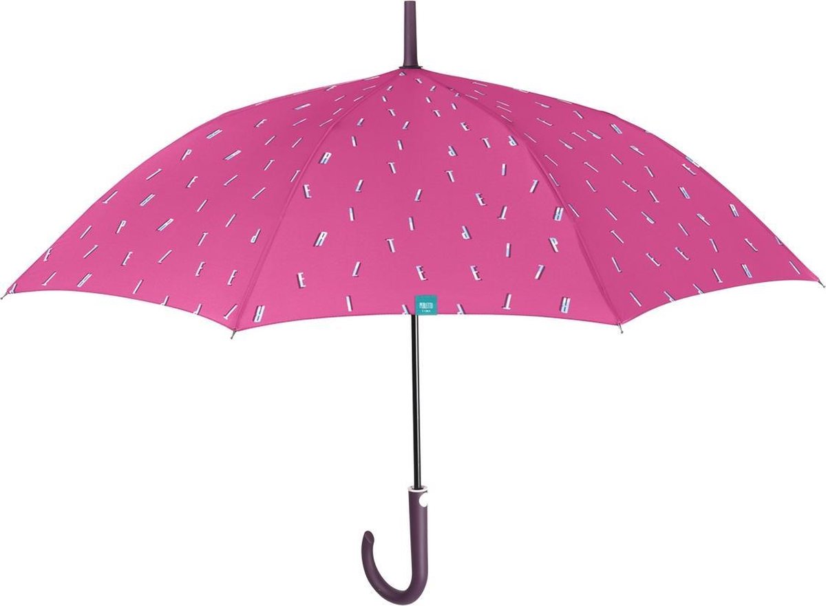 Perletti Paraplu Time A-z Dames 102 Cm Microfiber Roze