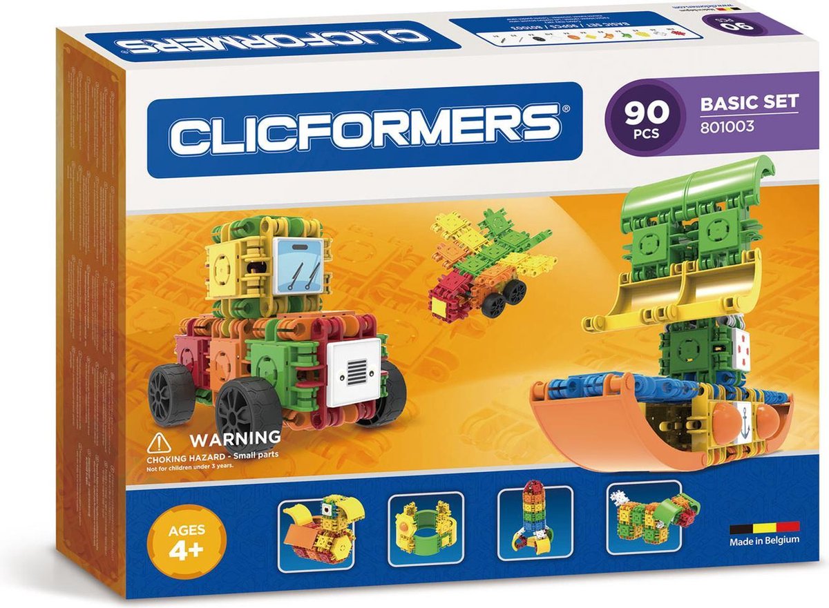 Clicformers bouwblokken - Basis 90 onderdelen - Bouwset