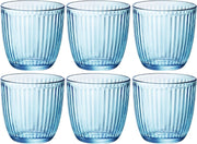 12x Stuks waterglazen/sapglazen blauw 290 ml - Glazen / drinkglazen