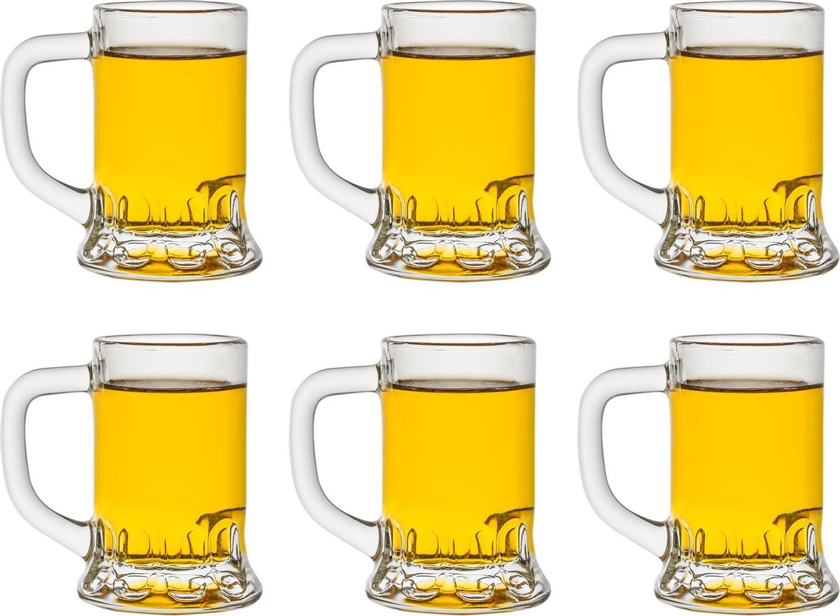 Libbey shotglas Mini Mug - 40 ml / 4 cl - 6 stuks - shotglas - ideaal voor drankspellen - Oktoberfest - vaatwasserbestendig - hoge kwaliteit