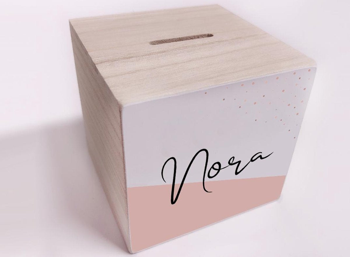BrandLux Spaarpot | Confetti dots old pink