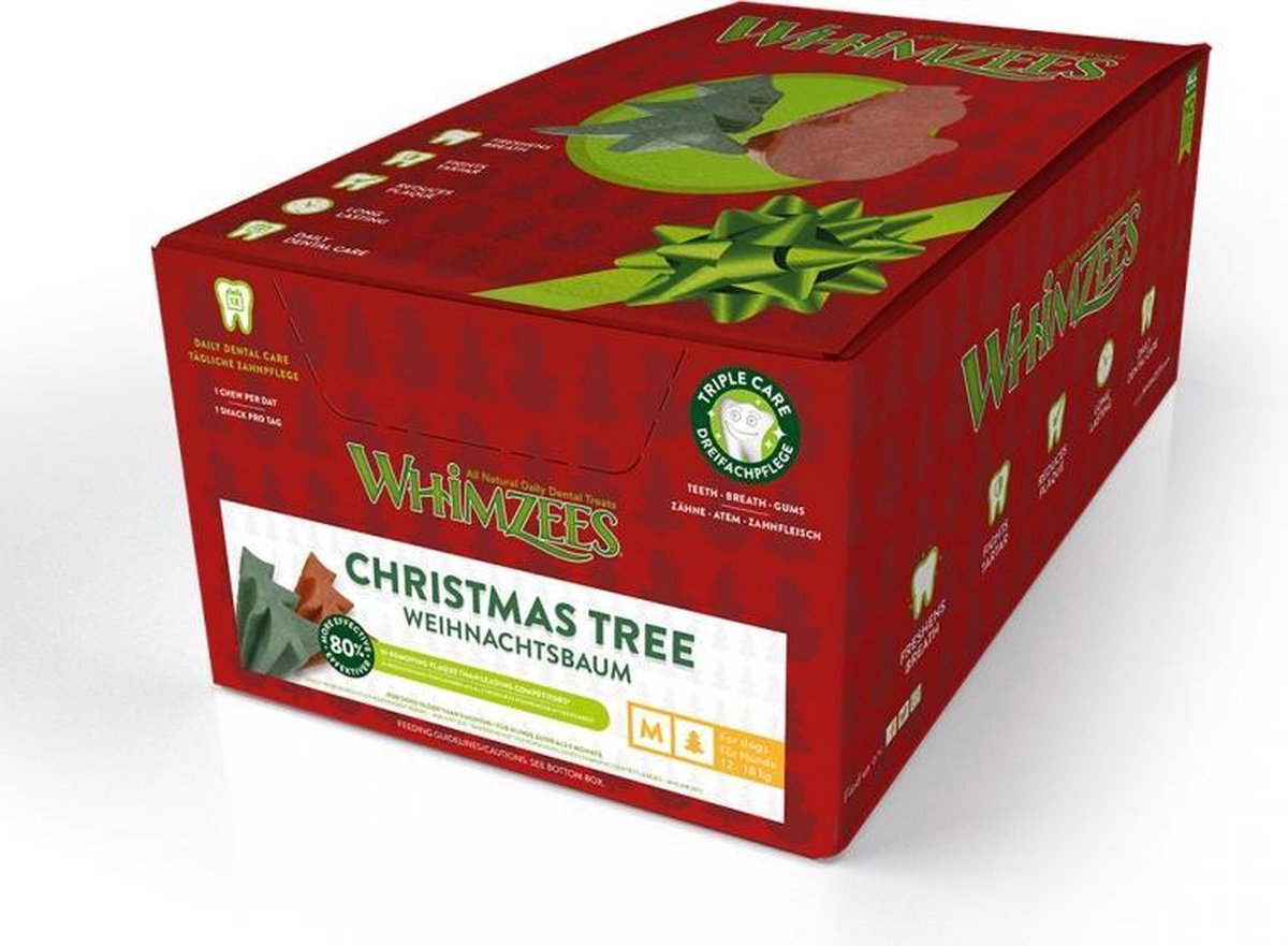 Whimzees holiday tree Gemengde kleuren M