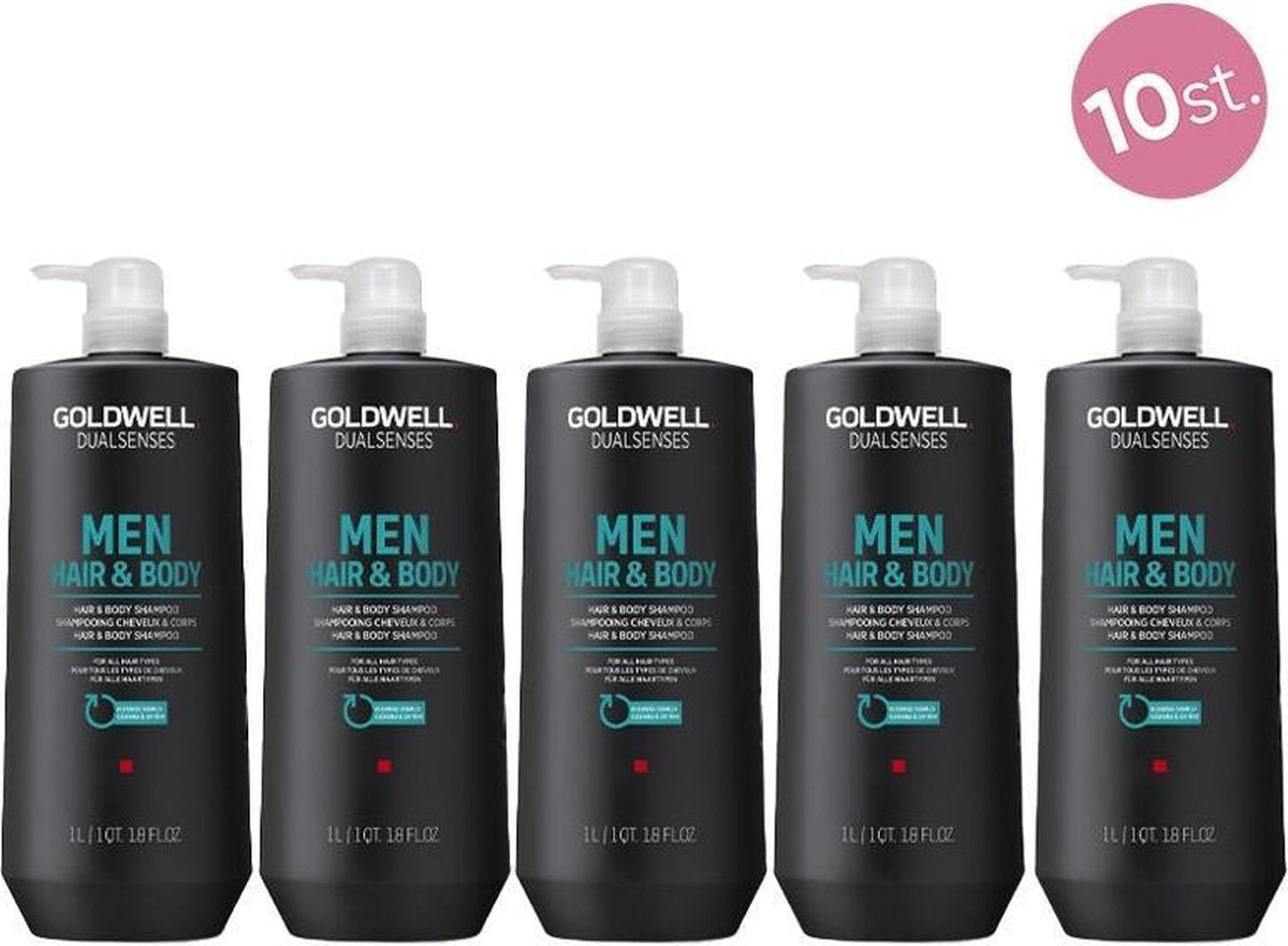 10x Goldwell Dualsenses for Men Hair & Body Shampoo 1000ml