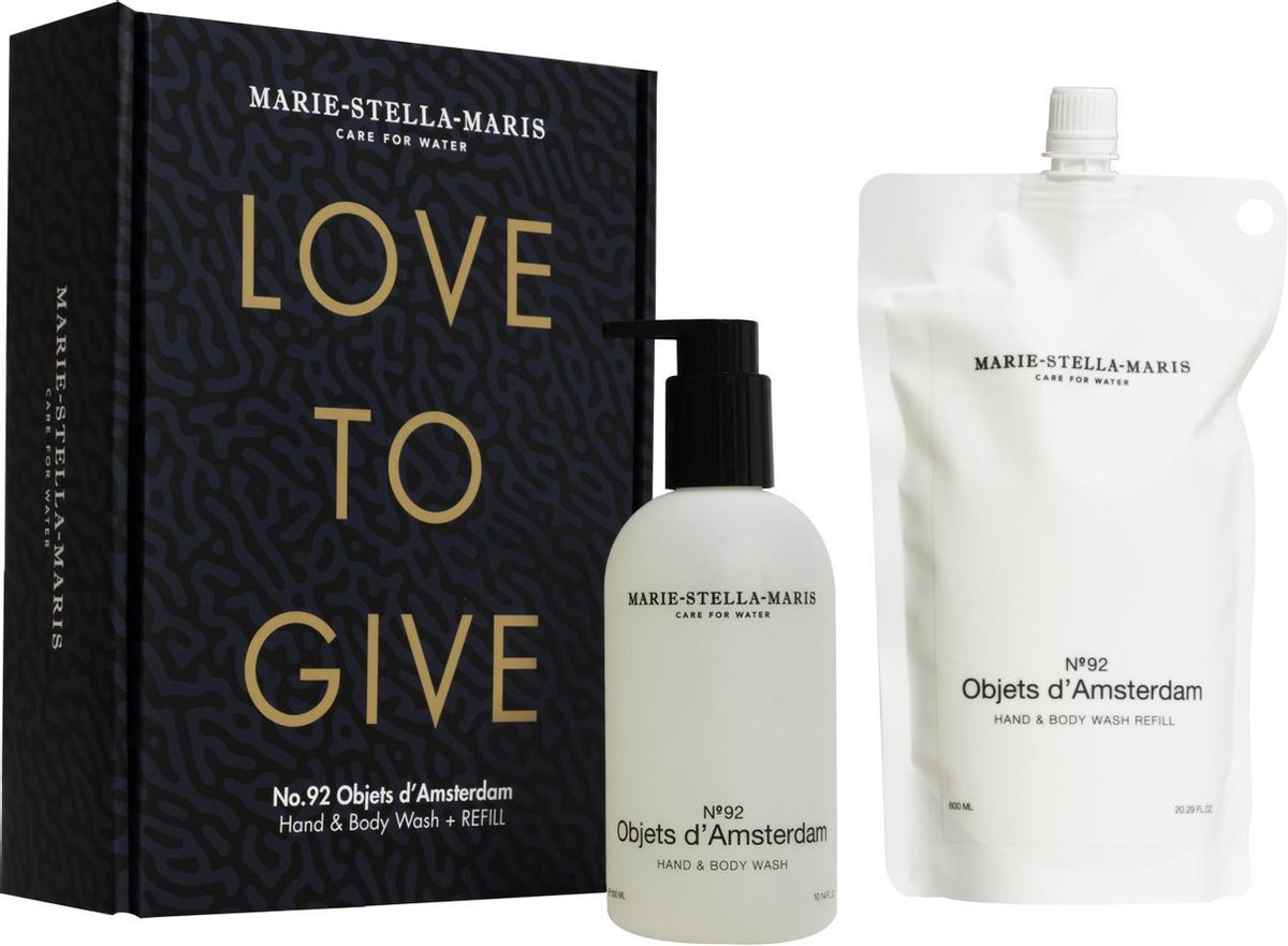 Marie-Stella-Maris Love to Give Set - Objets d'Amsterdam - Geschenkset Vrouwen - Handzeep - Douchegel - Navulling - 300 + 600 ml