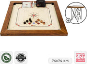 Grootmeester Carrom - 17 kg.  Hardhout - met Tafel Compleet en Luxe