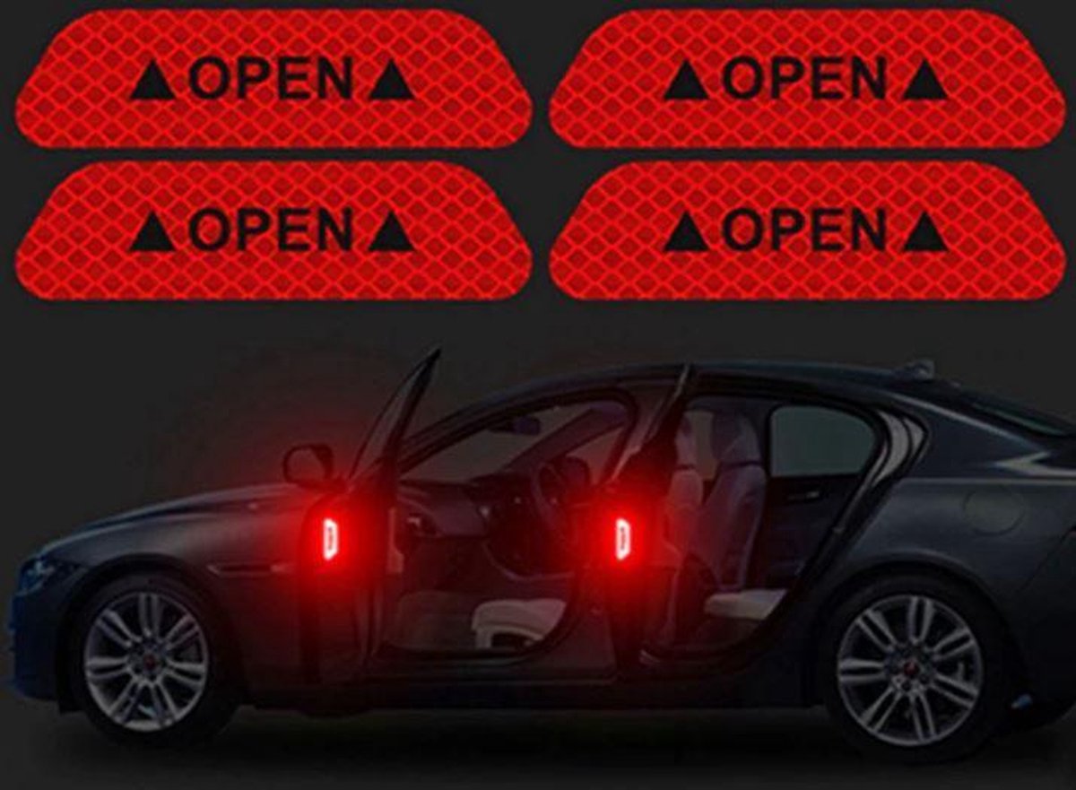 Auto Reflecterende deur Sticker set van 4 
