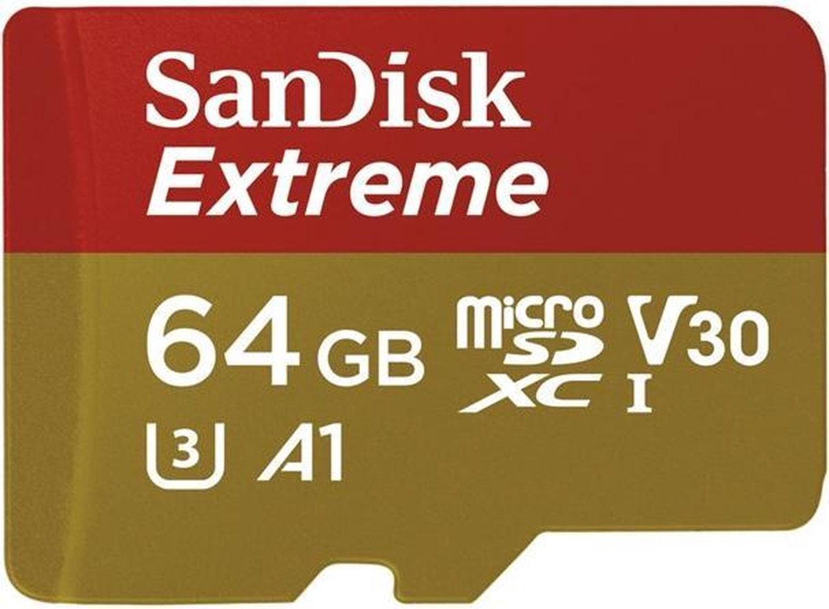 SanDisk Extreme Micro SDHC 64GB - V30 U3 A1 - met adapter