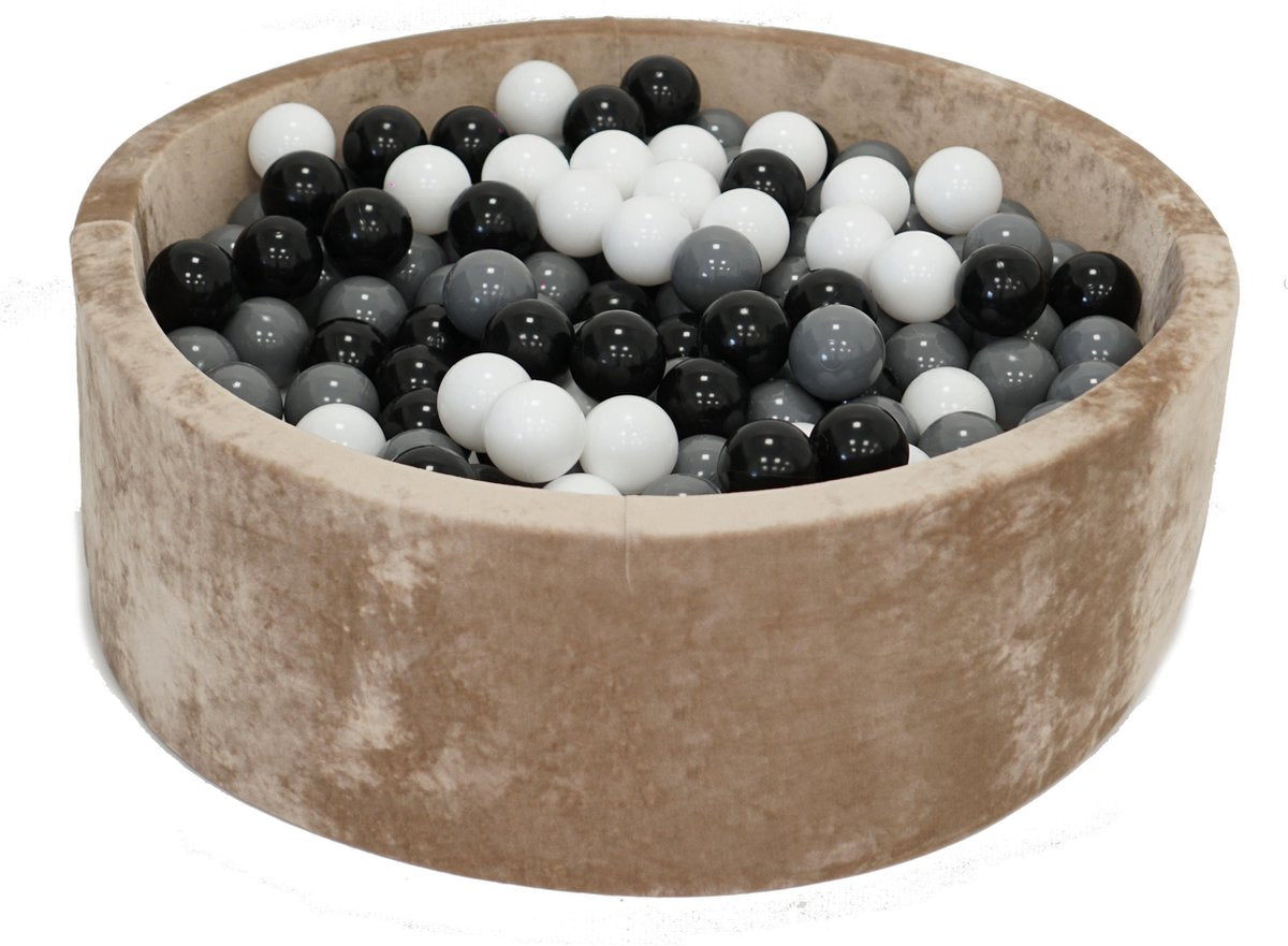 Velvet Ballenbak Goud 90x30 met 250 ballen Zwart