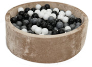 Velvet Ballenbak Goud 90x30 met 250 ballen Zwart