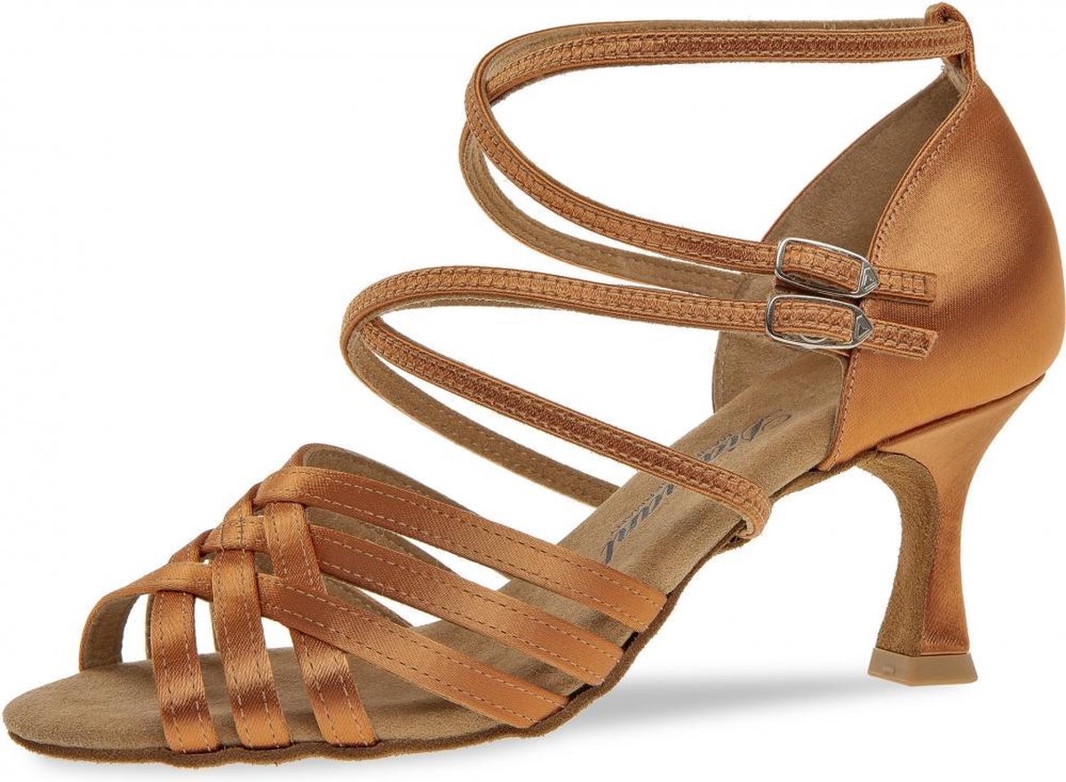 Diamant Dames Latin Dansschoenen 108-087-379 – Donker beige Satijn – 6