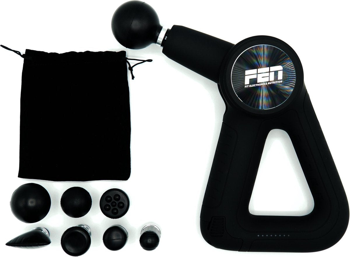 FEN Theragun – Massagegun – 27kg kracht – 16mm amplitude – Pro - Zwart