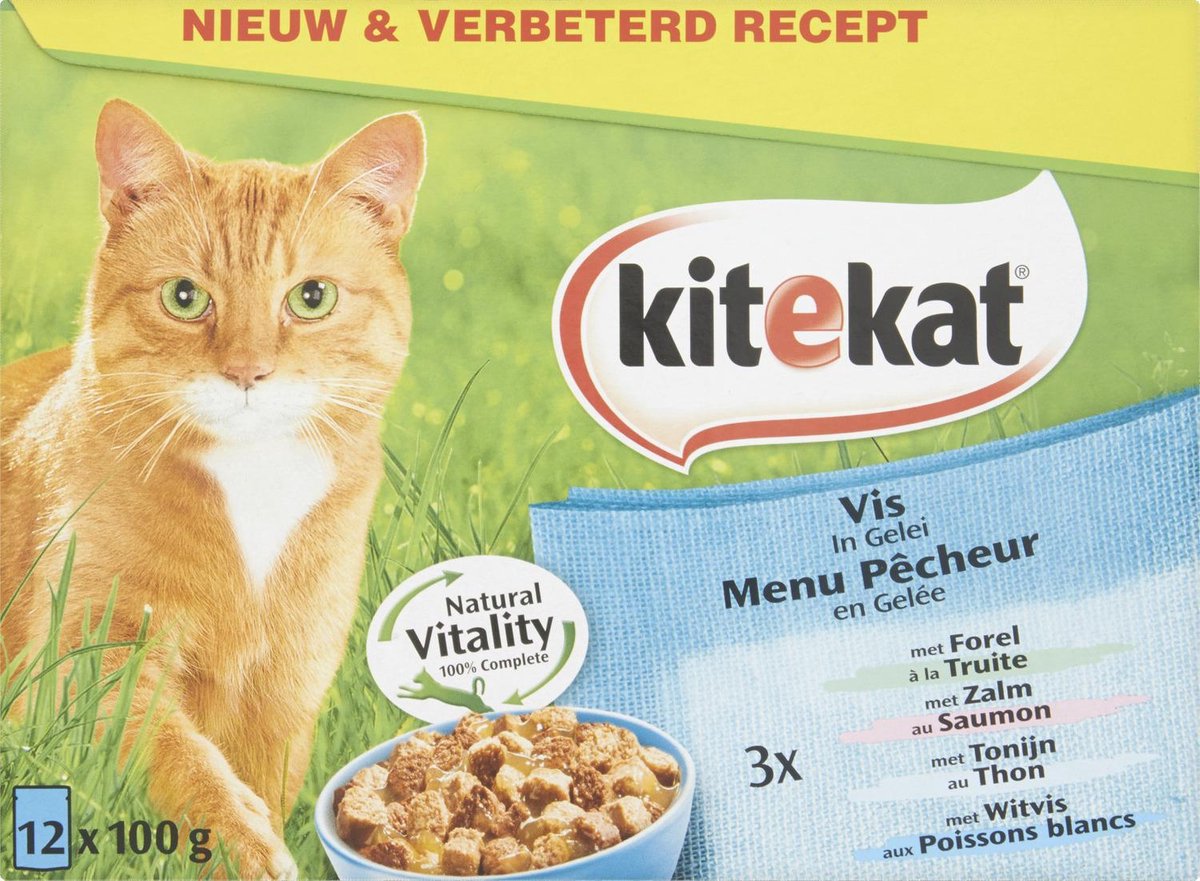Kitekat Maaltijdzakjes Lekkerbek - Vis - Kattenvoer - 100 g