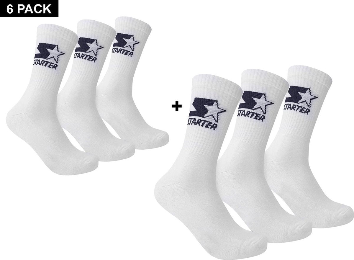 Starter 6-Pack Sportsokken - Witte Sokken - Algemeen - maat  39 - 42