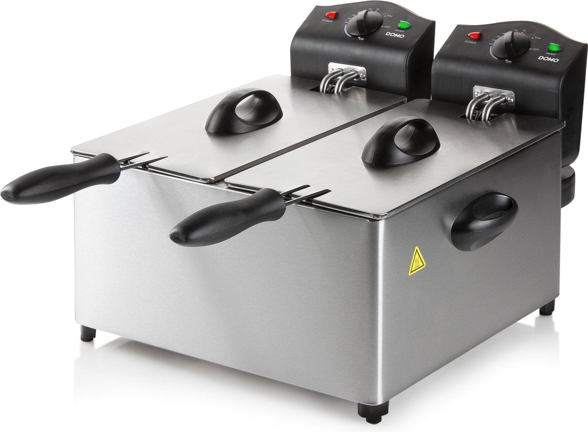 Domo DO560FR - Dubbele frituurpan - 2x3L - 3500W - RVS