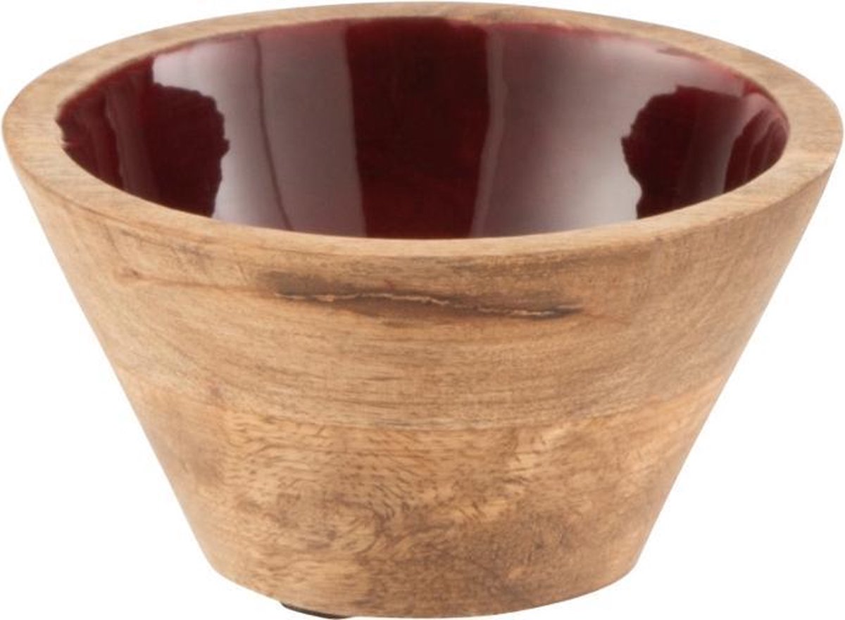J-Line Kom Mango Hout Bordeau Small