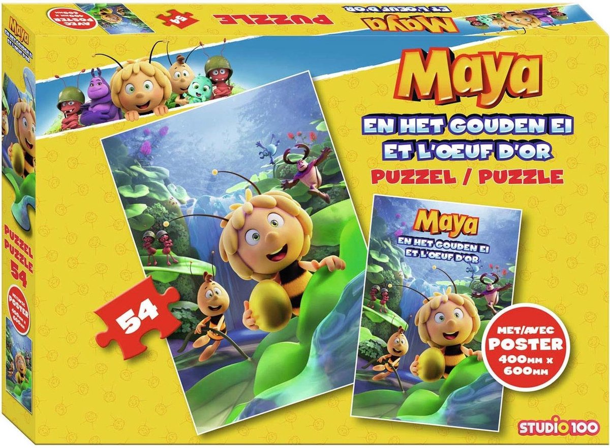 Maya - Puzzel - van de film Maya en het gouden ei - inclusief poster - 54 stukken