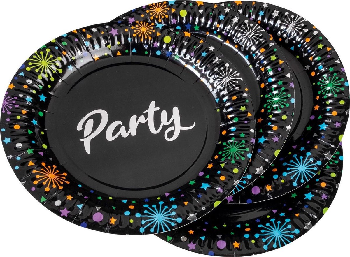 Tib Feestbordjes Party 23 Cm Karton Zwart