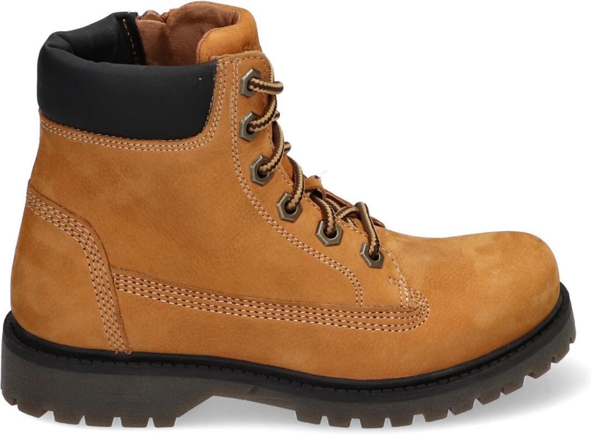 Braqeez Bas Boot Jongens Veterboots - Bruin - Nubuck - Veters