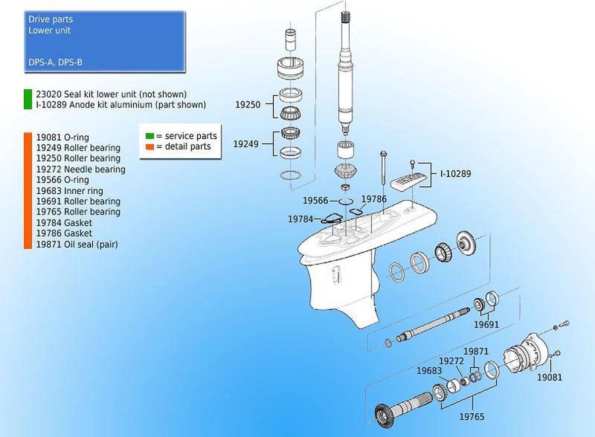 Volvo 19784 Pakking onderste eenheid voor Volvo Penta 3889784 DPS-A