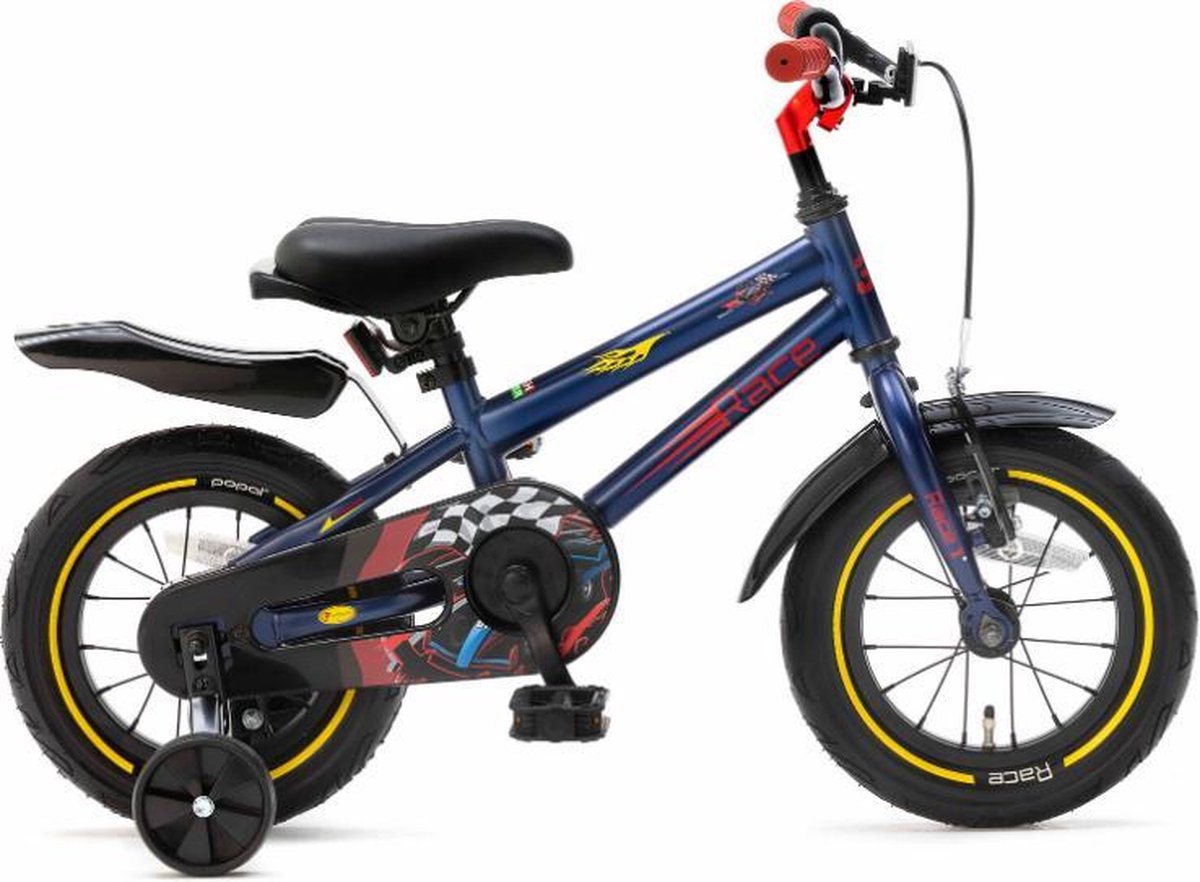 Supersuper Race Kinderfiets - 12 inch - Blauw