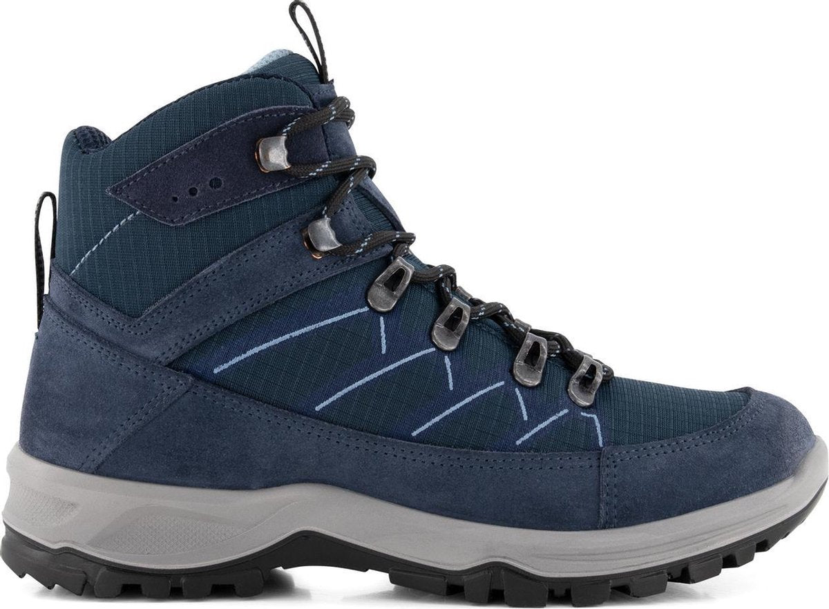 Travelin' Svendborg - Hoge Dames wandelschoenen - Waterdicht en ademend - Blauw Leer - Maat 39