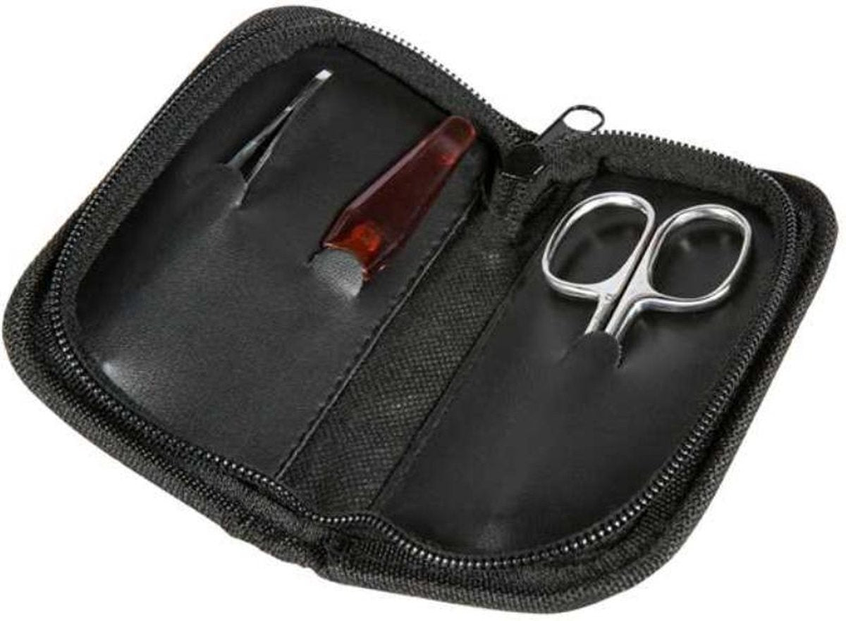careline pedicure-set -  3 delig - kunstlederen etui