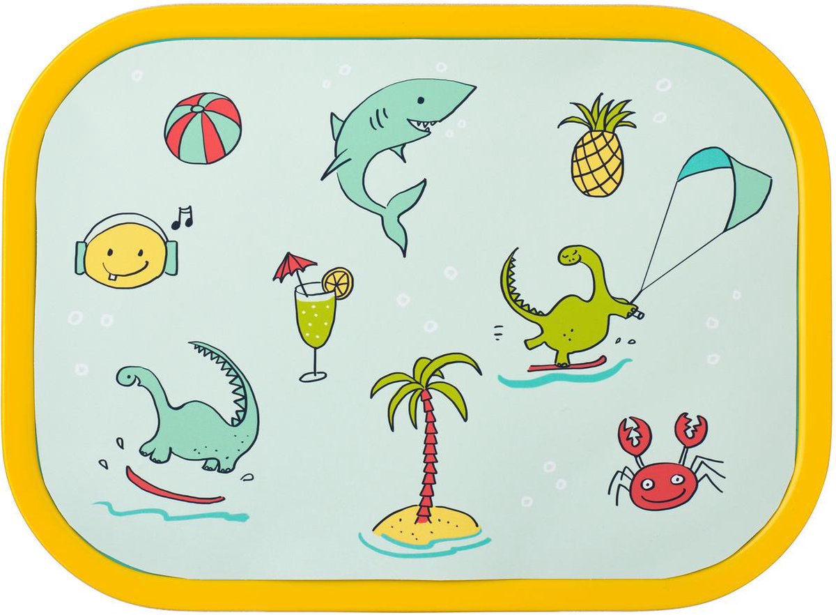 Rosti Mepal Broodtrommel Doodle 176 X 130 X 60 Mm Groen/geel
