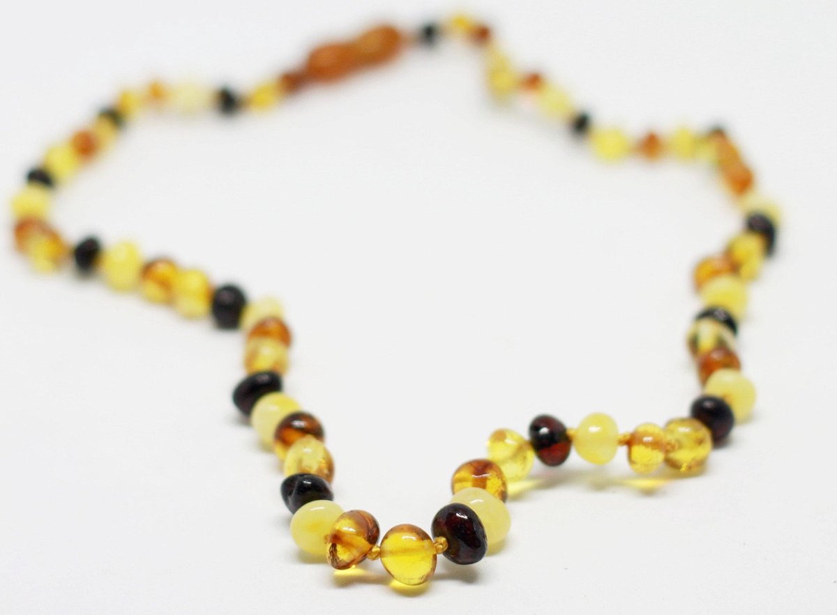 Barnsteen babyketting - Multi Color | Amber | Pijnstillende werking bij doorkomende tandjes |  Handgemaakt | Gratis verzending | Kidzstore.eu