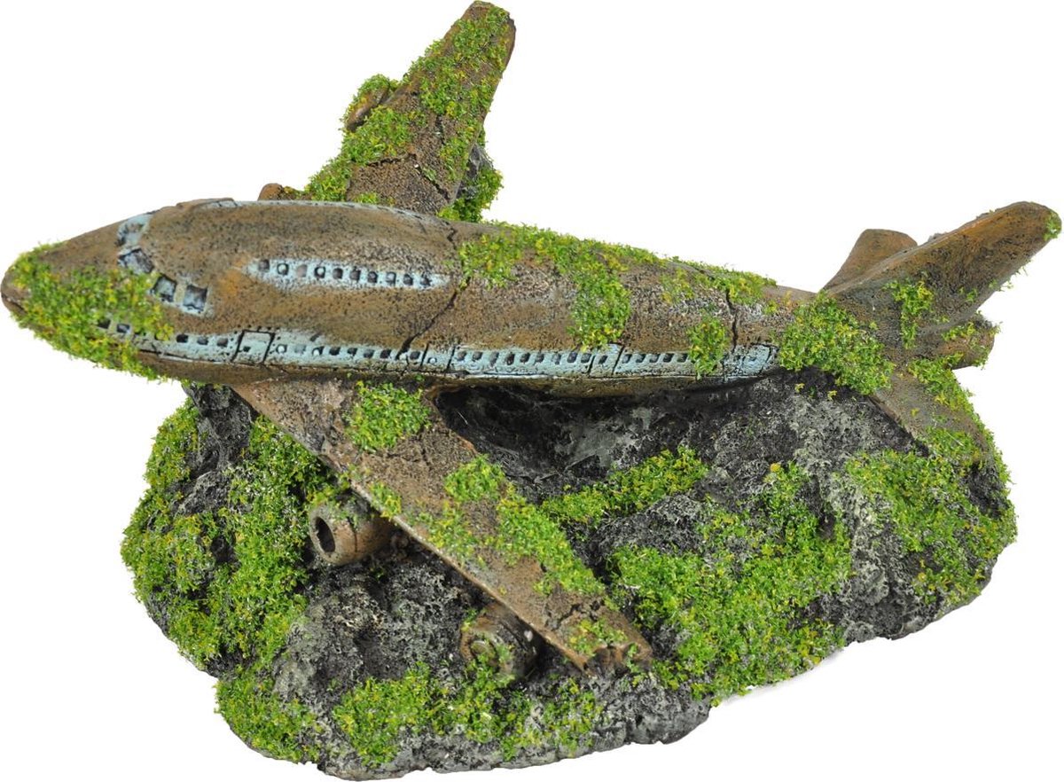 Aquarium decoratie Moza Vliegtuig - 17 x 12 x 8 cm