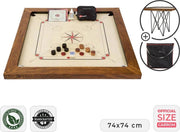 Grootmeester Carrom - 17 kg.  Hardhout - met Draagtas  en Tafel Compleet en Luxe