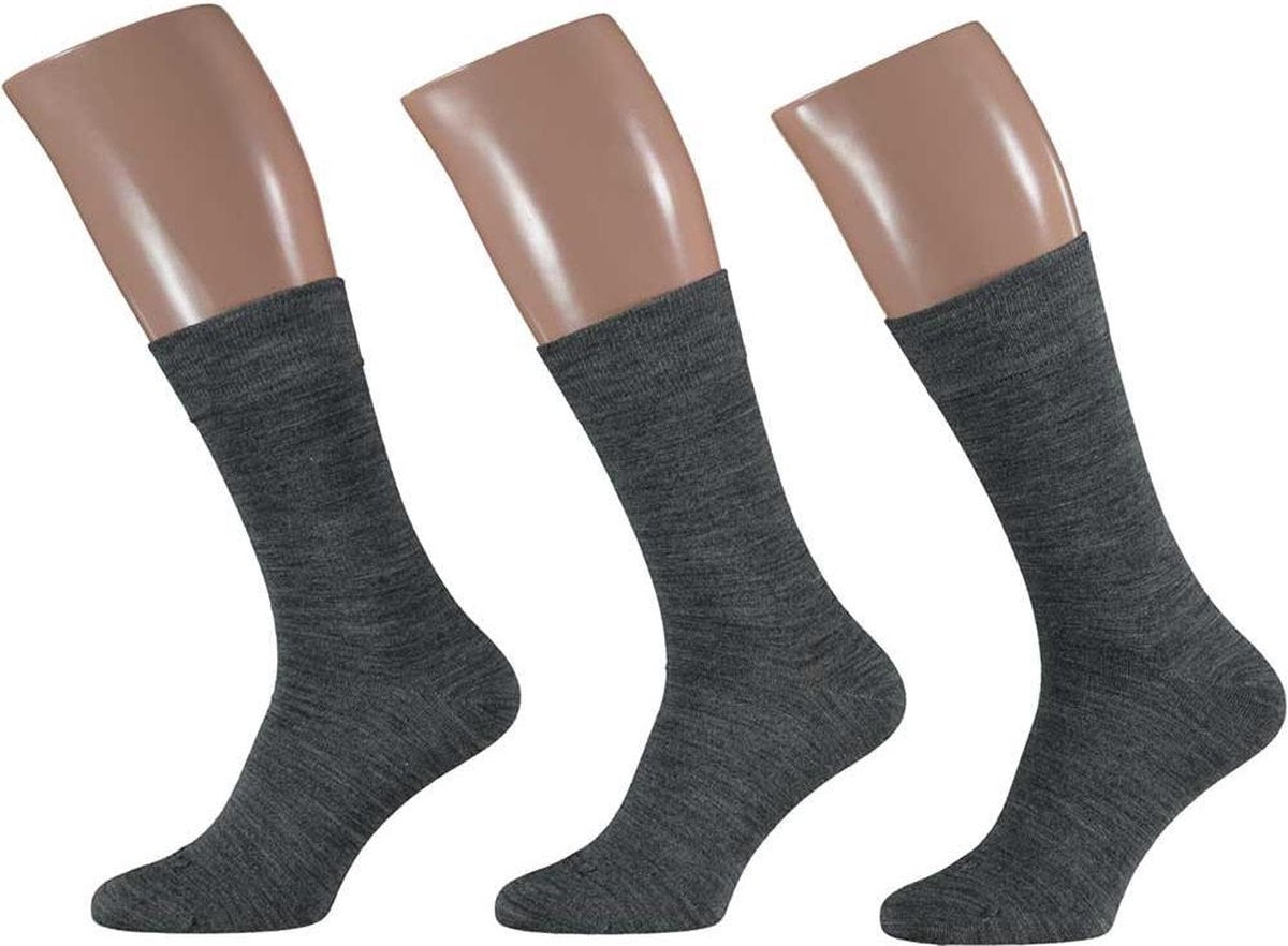 - Merino wollen sokken 3-paar - Gri