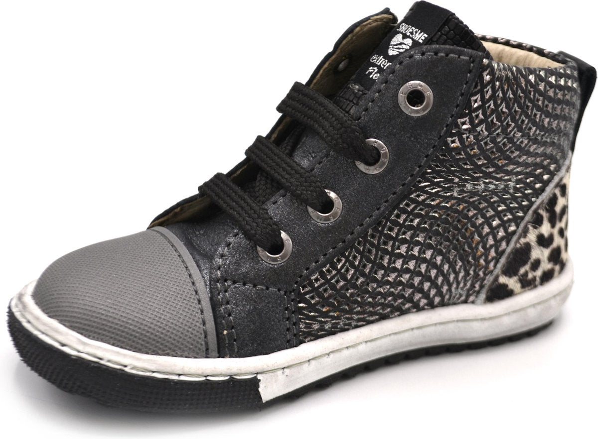 Shoesme- Eerste stap schoentjes- Meisjes- Leder- Glitter- Grijs