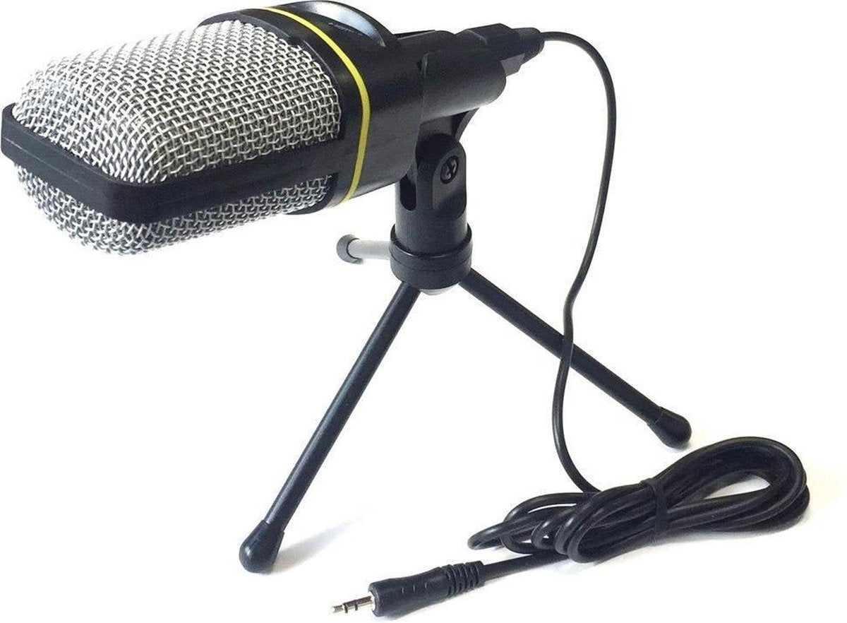 Microfoon voor PC met Standaard - AUX-Aansluiting & Kabel - Plug & Play - Perfect voor Ste