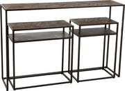 J-Line Set Van 3 Console Ano Ijzer/Mango Hout Zwart/Bruin