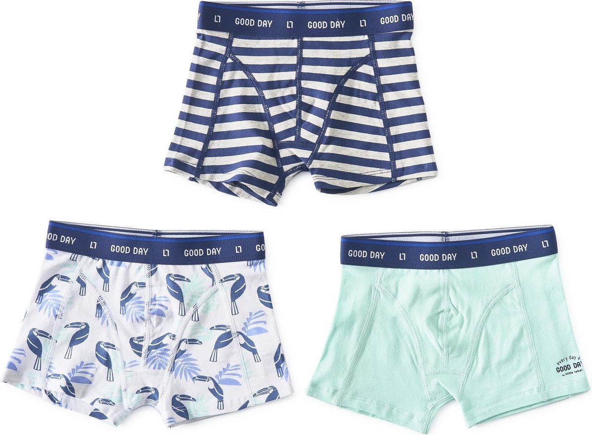 Little Label | jongens onderbroek - 3 stuks -model boxershorts | grijs